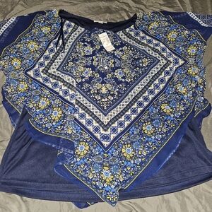 Westport NWT Paisley floral layered blouse